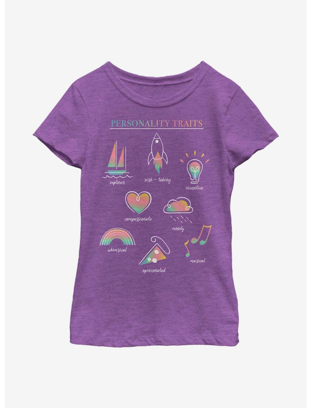 Disney Pixar Soul Personality Textbook Youth Girls T-Shirt, PURPLE BERRY, hi-res