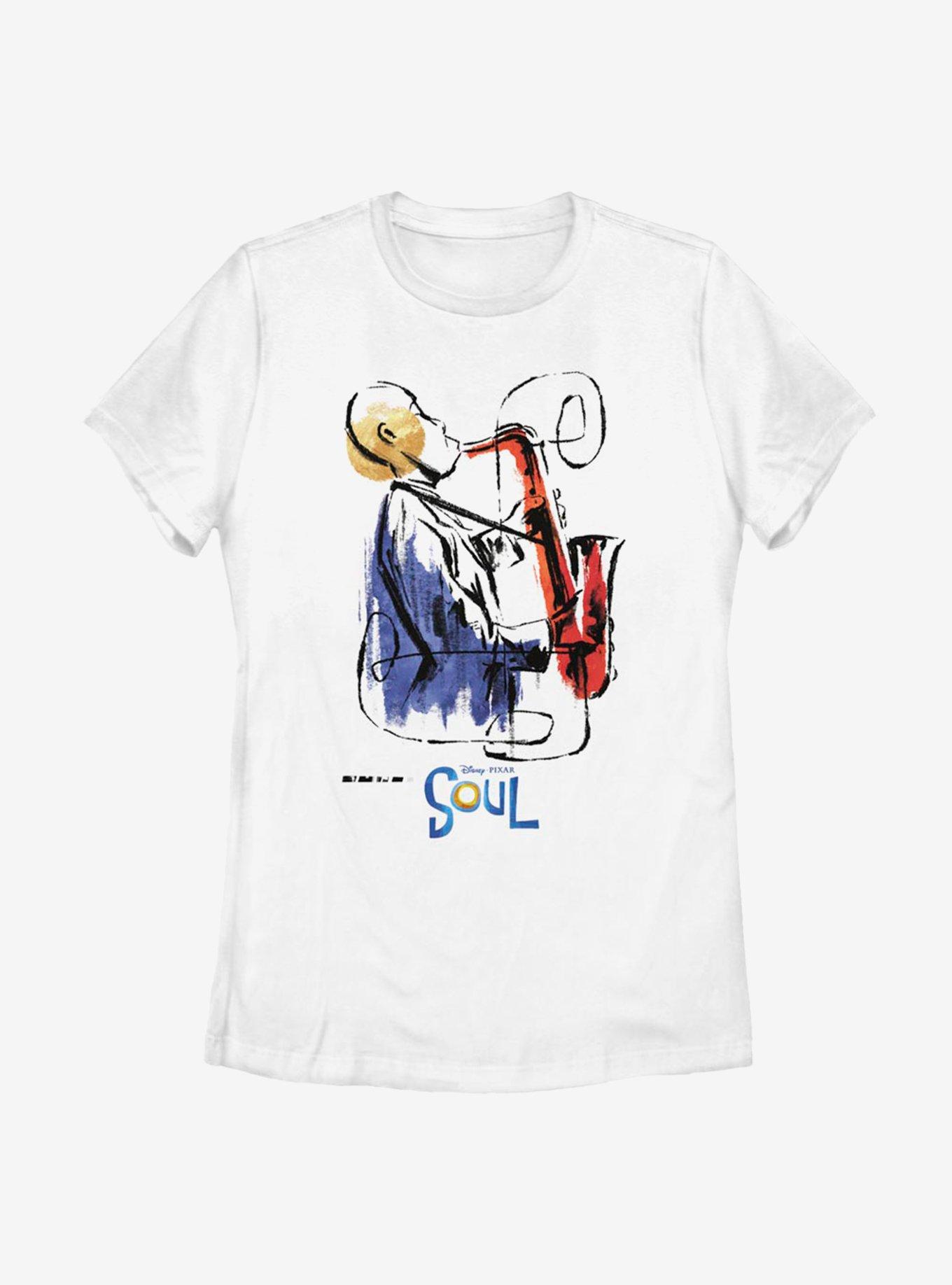 Disney Pixar Soul Saxophone Painting Womens T-Shirt, WHITE, hi-res