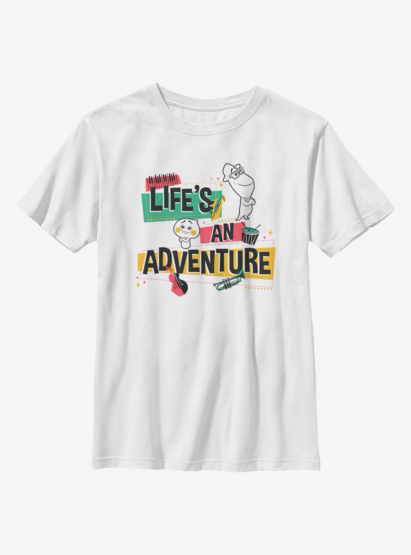 Disney Pixar Soul Life's An Adventure Youth T-Shirt, WHITE, hi-res