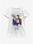 Disney Pixar Soul Saxophone Painting Youth Girls T-Shirt, WHITE, hi-res