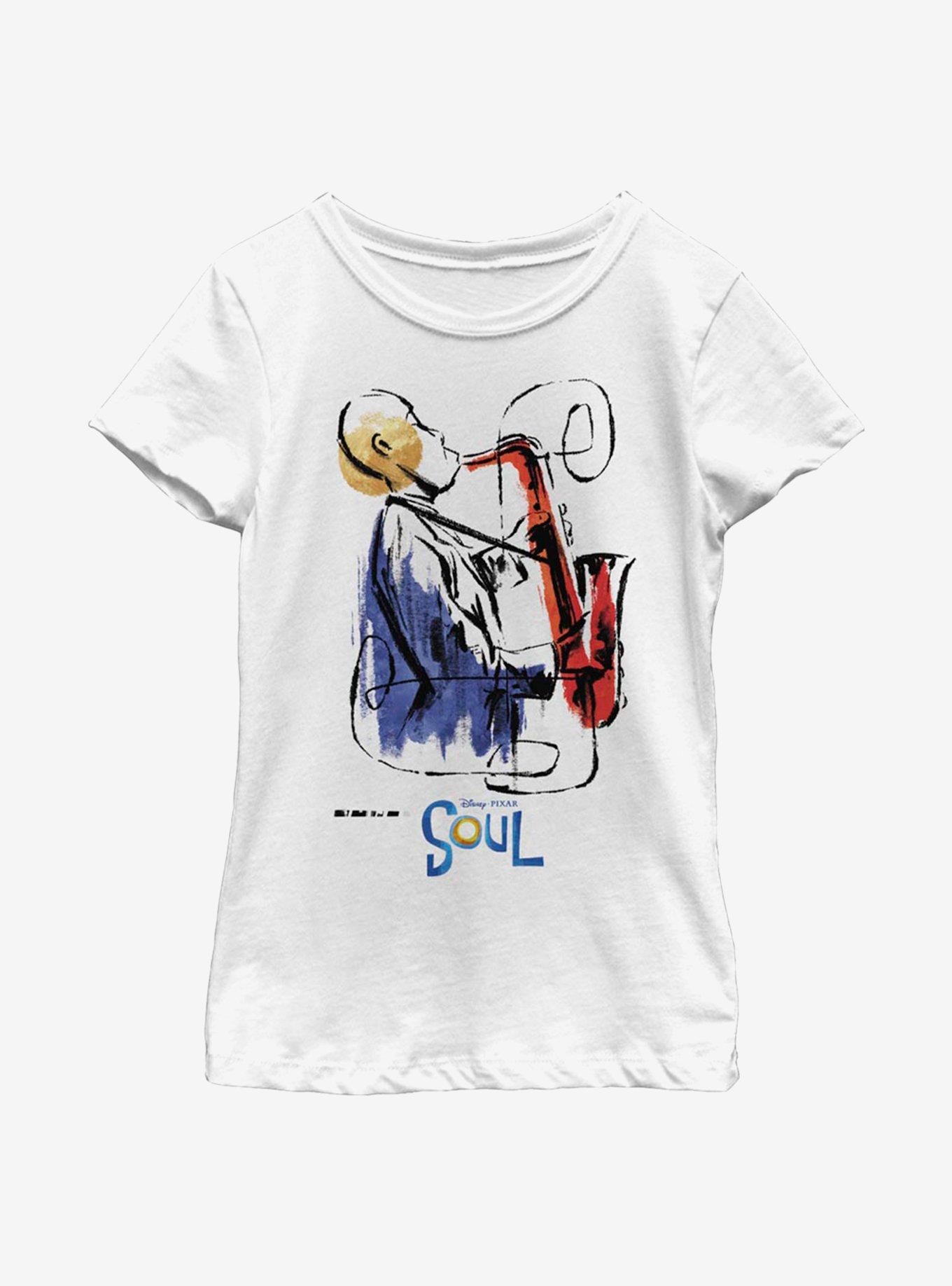 Disney Pixar Soul Saxophone Painting Youth Girls T-Shirt, , hi-res