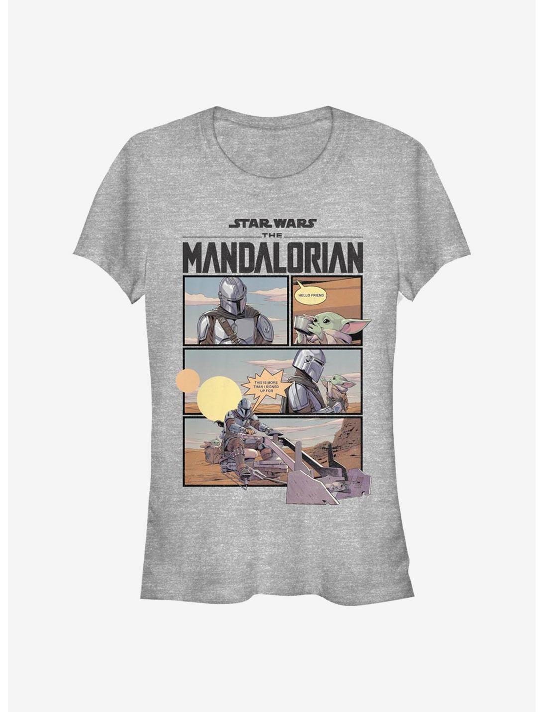 Star Wars The Mandalorian Mando And The Child Comic Girls T-Shirt, ATH HTR, hi-res