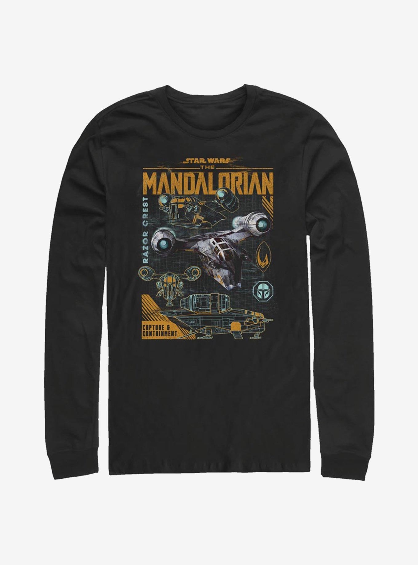 Star Wars The Mandalorian Razor Crest Long-Sleeve T-Shirt, BLACK, hi-res