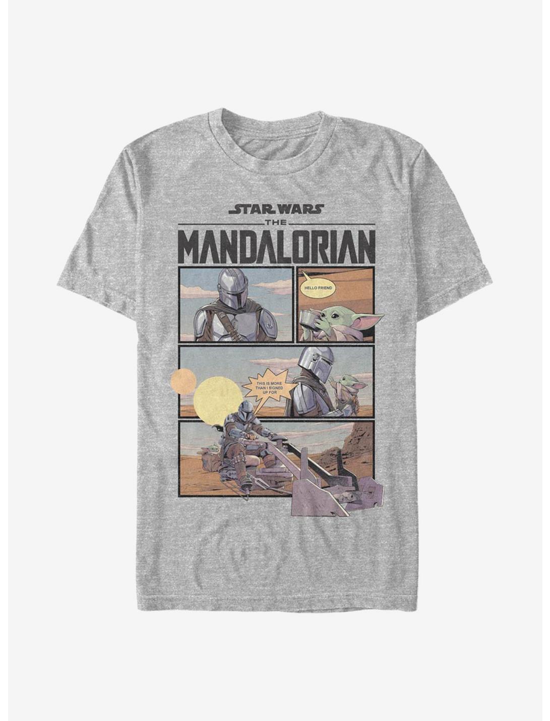 Star Wars The Mandalorian Mando And The Child Comic T-Shirt, ATH HTR, hi-res