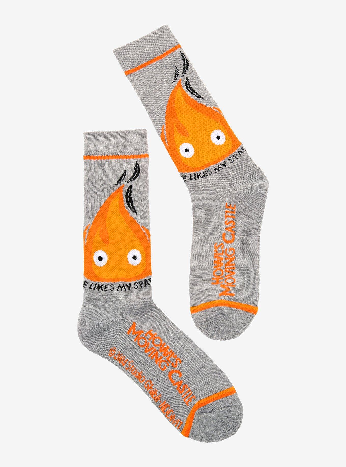 Studio Ghibli Howl's Moving Castle Calcifer Crew Socks, , hi-res view 1