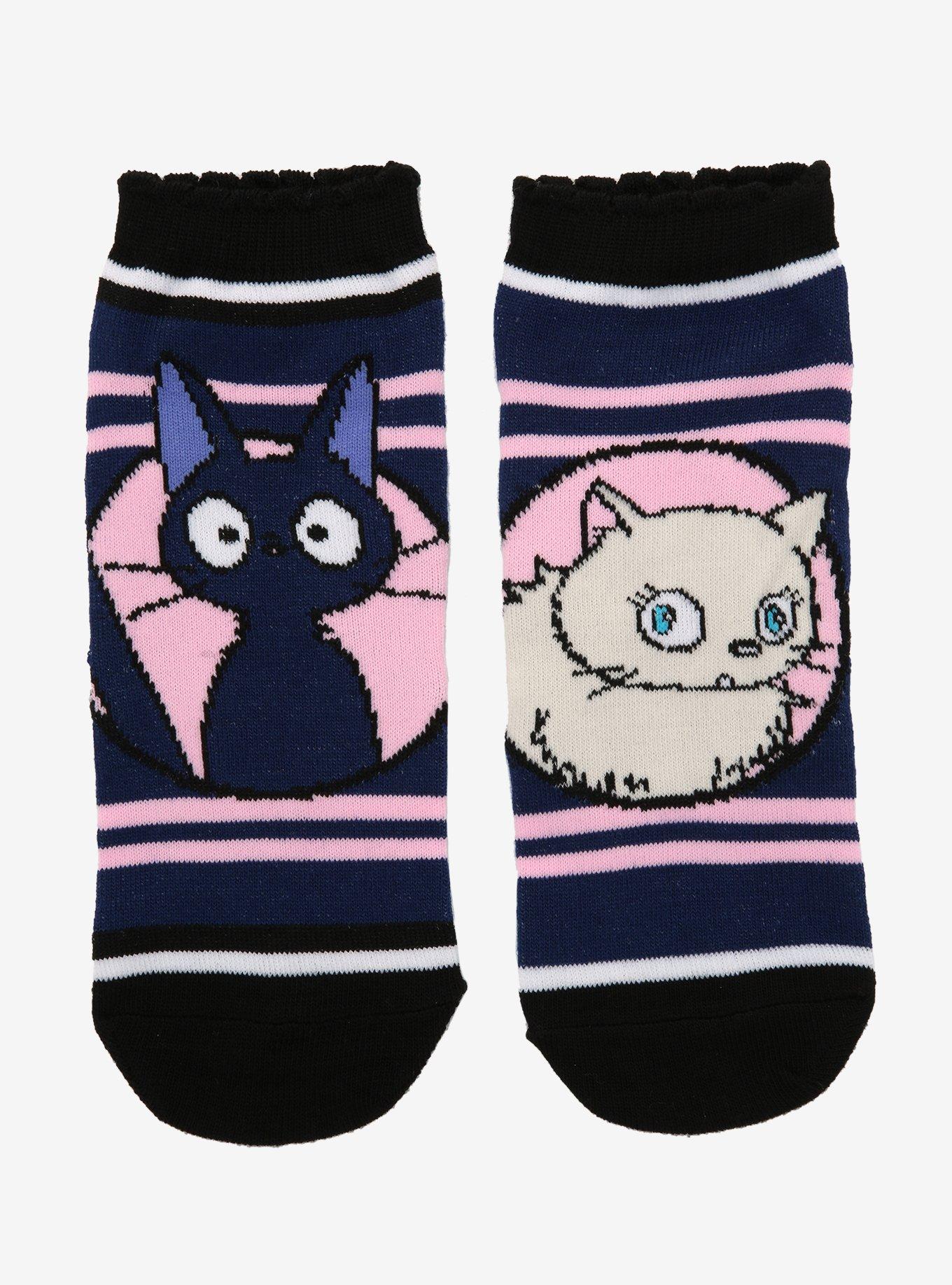 Studio Ghibli Kiki's Delivery Service Jiji & Lily Lettuce Edge No-Show Socks, , hi-res