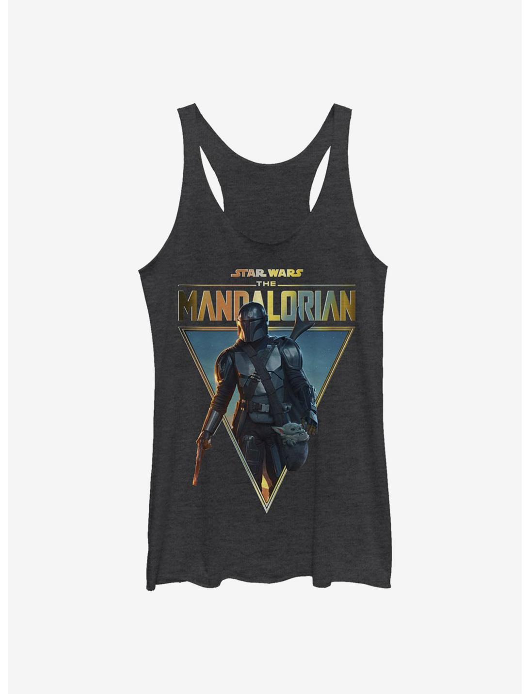 Star Wars The Mandalorian Mando And The Child Poster Girls Tank, BLK HTR, hi-res