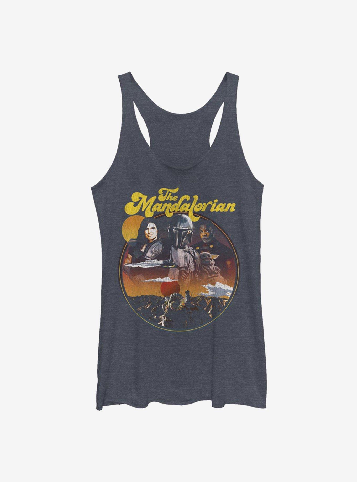 Star Wars The Mandalorian Razor Crew Girls Tank, NAVY HTR, hi-res