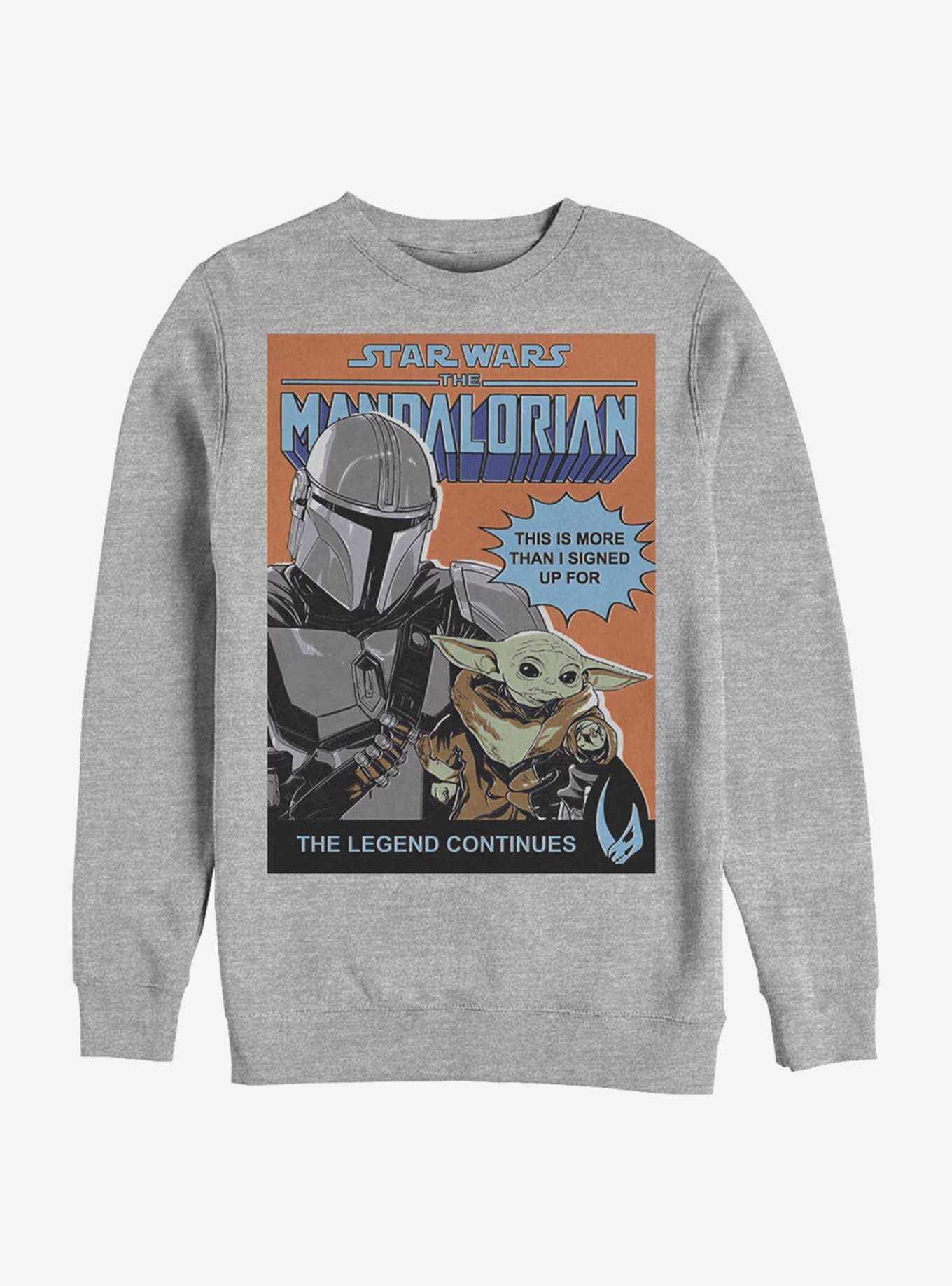 Star Wars The Mandalorian Signed Up For The Child Comic Poster Crew Sweatshirt, , hi-res