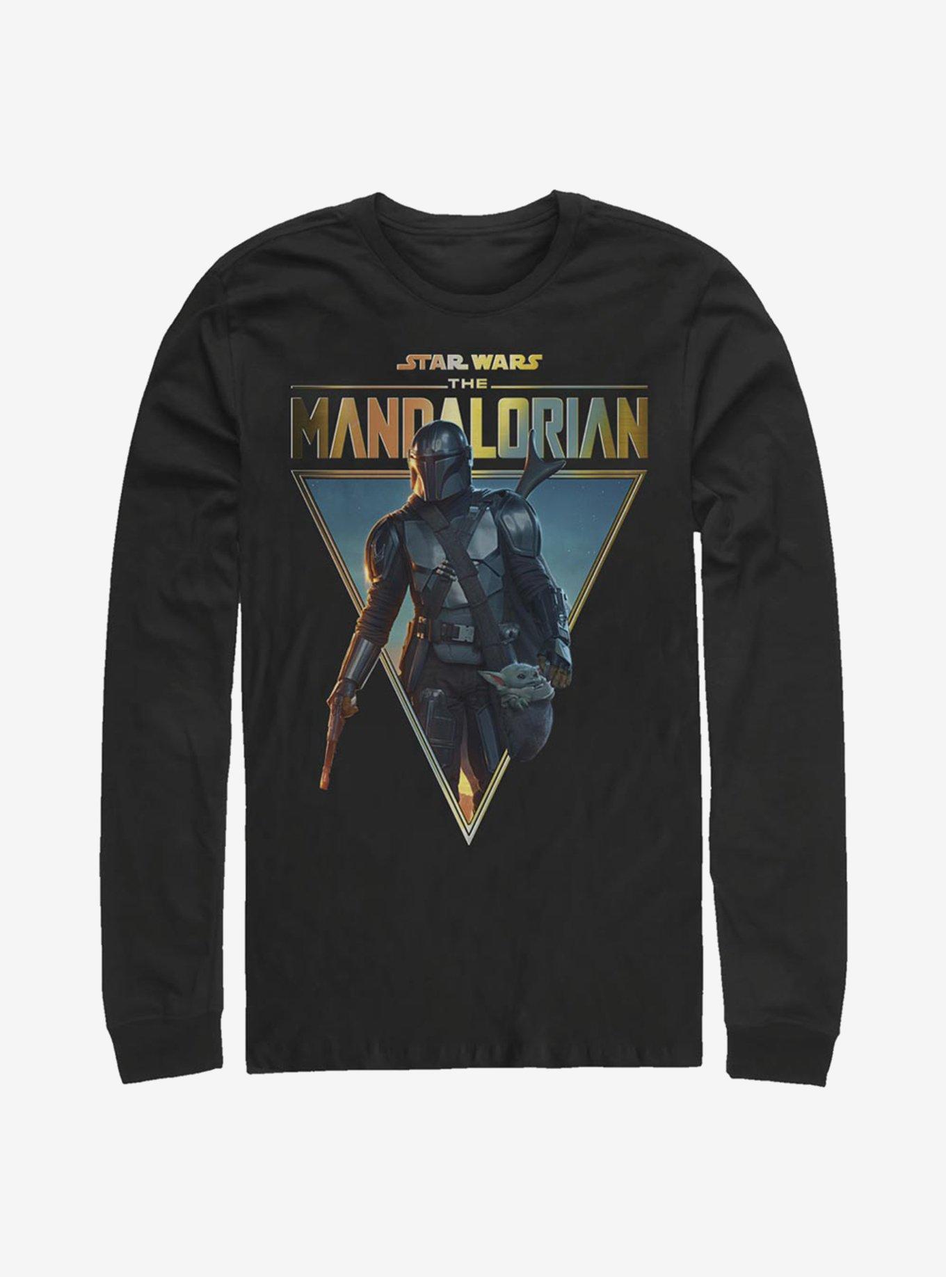 Star Wars The Mandalorian Mando And The Child Poster Long-Sleeve T-Shirt, BLACK, hi-res