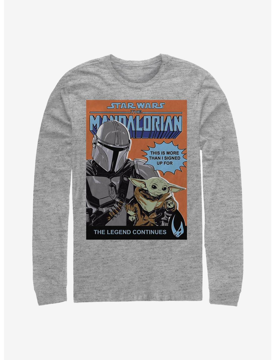 Star Wars The Mandalorian Signed Up For The Child Comic Poster Long-Sleeve T-Shirt, ATH HTR, hi-res