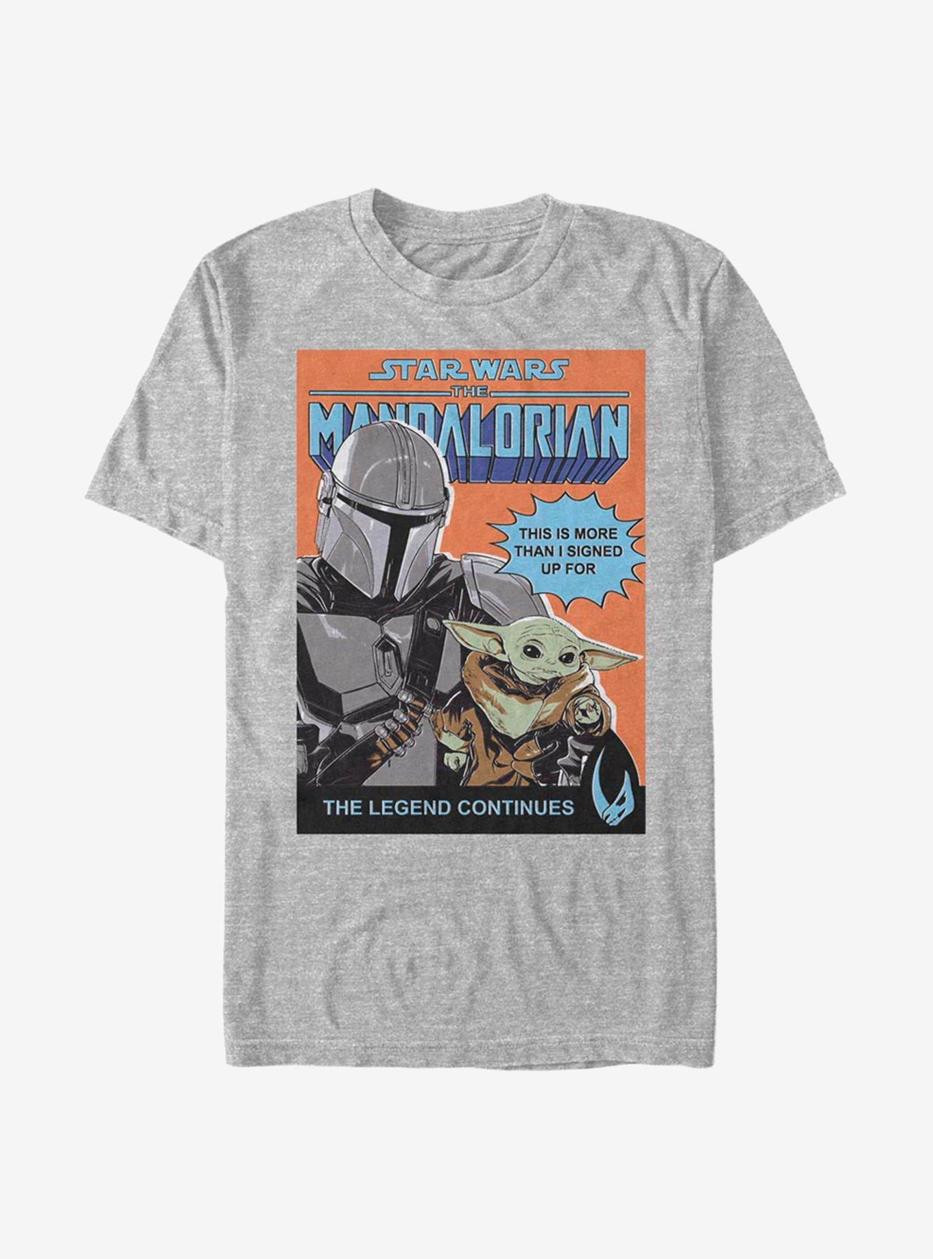 Star Wars The Mandalorian Signed Up For The Child Comic Poster T-Shirt, ATH HTR, hi-res