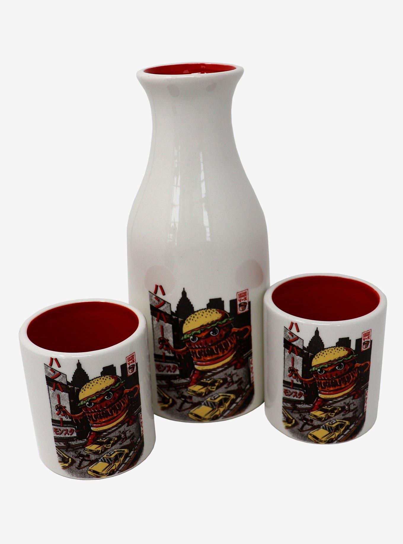 Burgerzilla Sake Bottle & Cup Set By Ilustrata Hot Topic