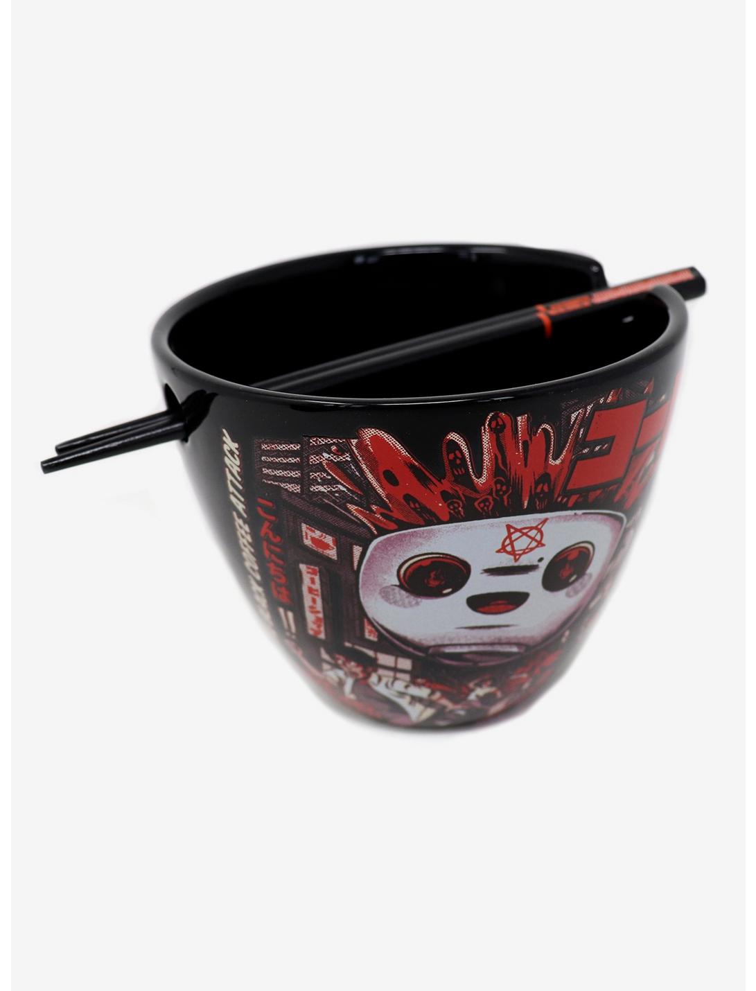 The Black Coffee Attack Ramen Bowl With Chopsticks By Ilustrata, , hi-res