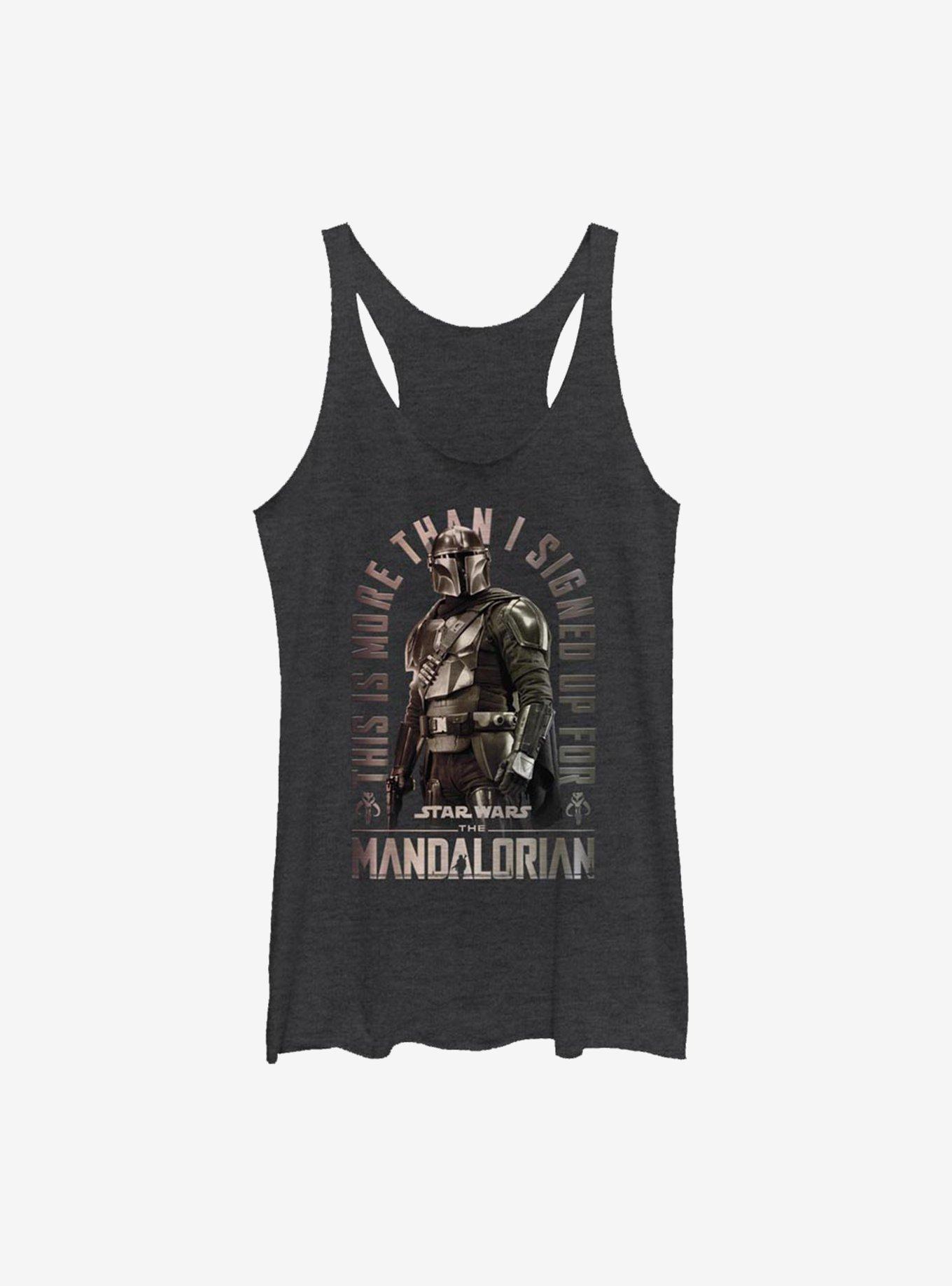 Star Wars The Mandalorian Signed Up Girls Tank, BLK HTR, hi-res