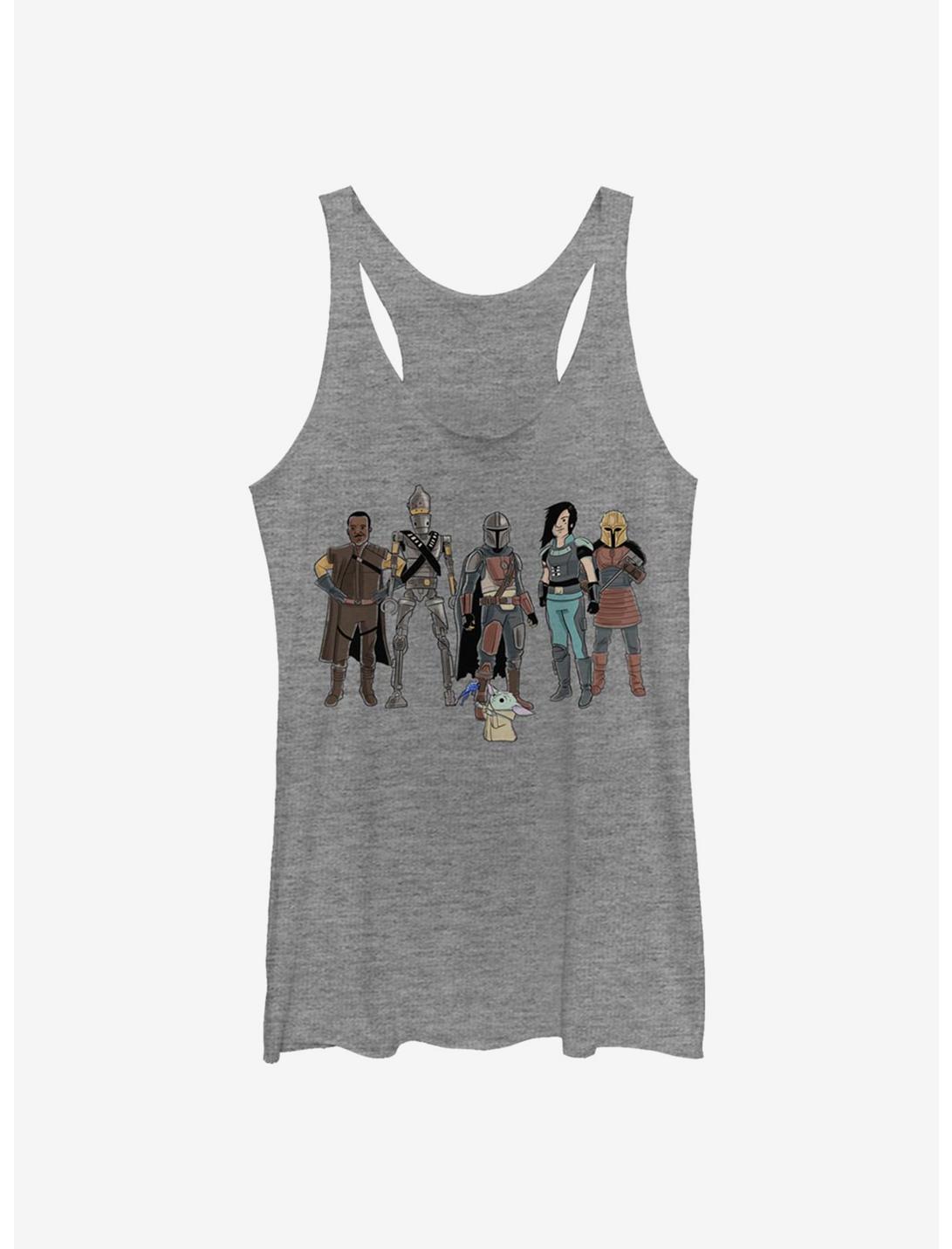 Star Wars The Mandalorian The Child And Friends Girls Tank, GRAY HTR, hi-res