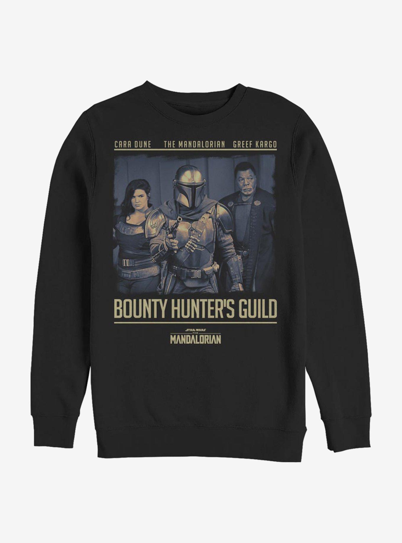 Star Wars The Mandalorian Bounty Hunter's Guild Crew Sweatshirt, BLACK, hi-res
