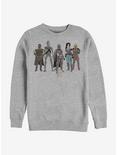 Star Wars The Mandalorian The Child And Friends Crew Sweatshirt, ATH HTR, hi-res