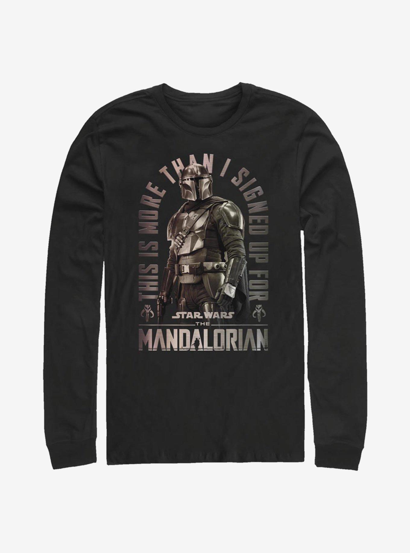 Star Wars The Mandalorian Signed Up Long-Sleeve T-Shirt, BLACK, hi-res