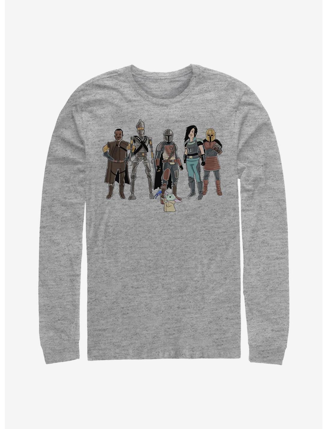Star Wars The Mandalorian The Child And Friends Long-Sleeve T-Shirt, ATH HTR, hi-res