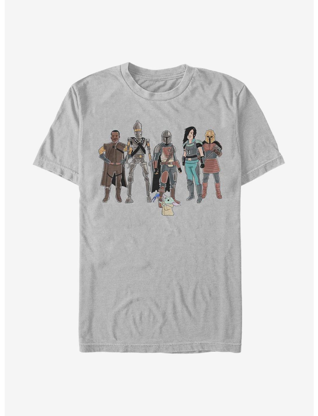 Star Wars The Mandalorian The Child And Friends T-Shirt, SILVER, hi-res