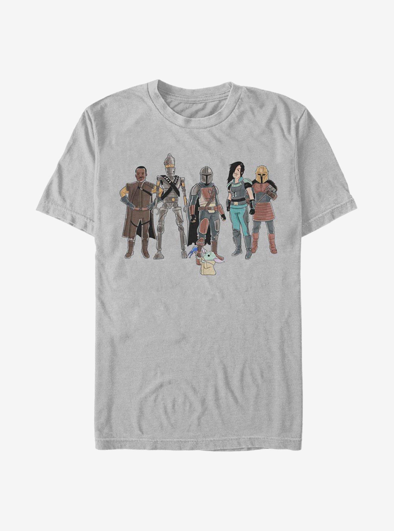 Star Wars The Mandalorian The Child And Friends T-Shirt, SILVER, hi-res