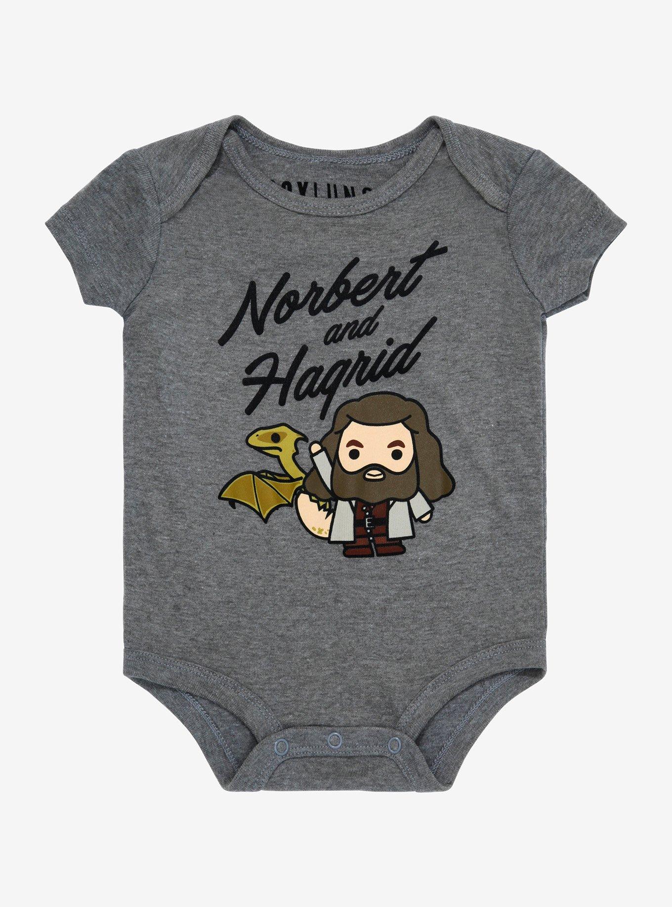 Harry Potter Hagrid & Norbert Chibi Infant One-Piece - BoxLunch Exclusive, GREY HEATHER, hi-res