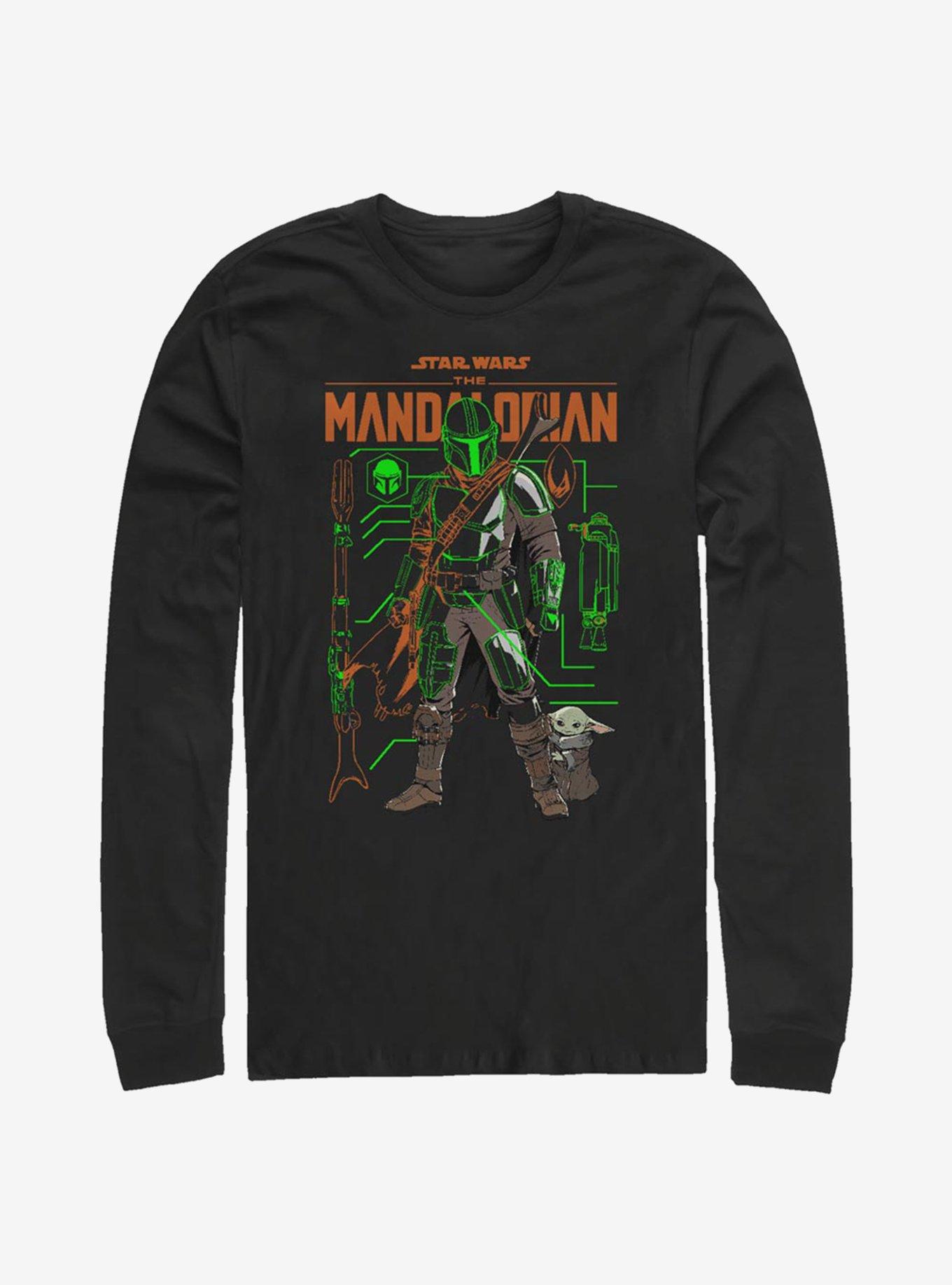 Star Wars The Mandalorian Schemed Up Long-Sleeve T-Shirt, BLACK, hi-res