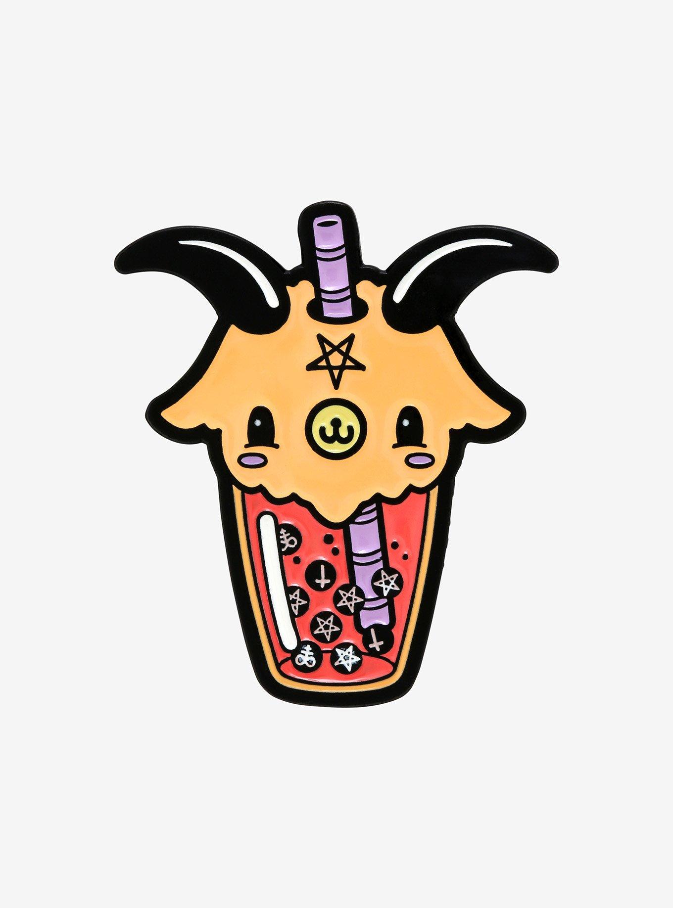 Kawaii Krypt Baphomet Boba Enamel Pin