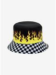 Checkered Flames Reversible Bucket Hat, , hi-res