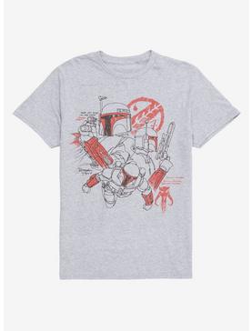 Star Wars Boba Fett Doodle T-Shirt, HEATHER, hi-res