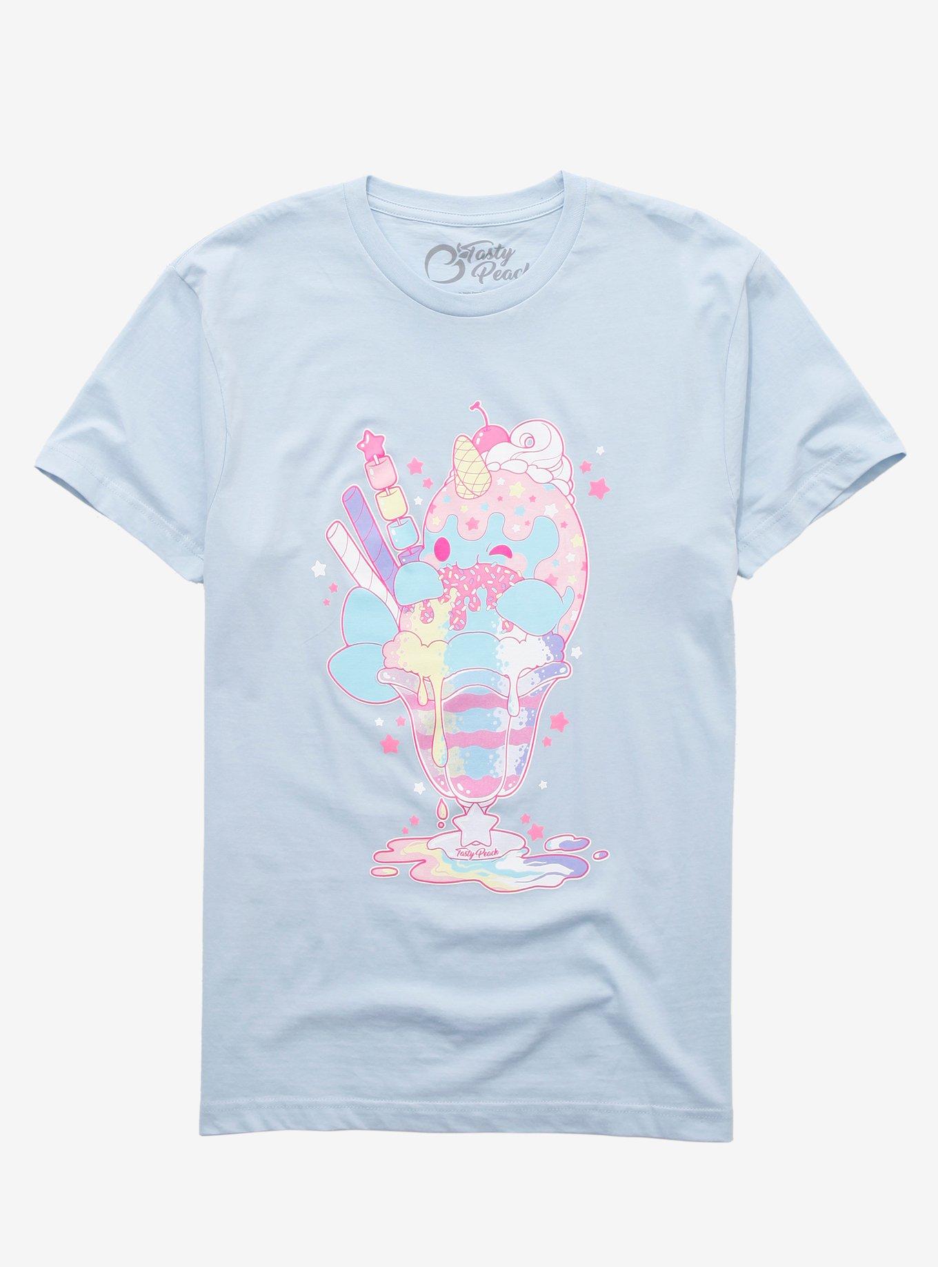 Tasty Peach Nomwhal Sundae Boyfriend Fit Girls T-Shirt, MULTI, hi-res