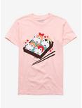 Tasty Peach Cat Sushi Boyfriend Fit Girls T-Shirt, MULTI, hi-res