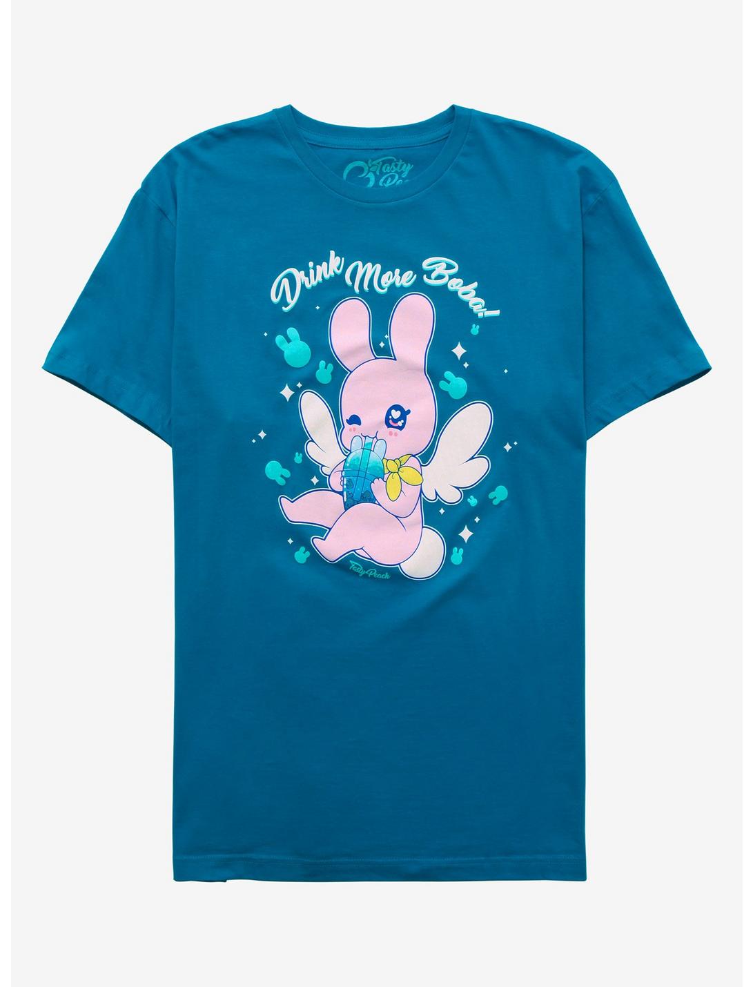 Tasty Peach Chirii Bunny Boba Boyfriend Fit Girls T-Shirt, MULTI, hi-res