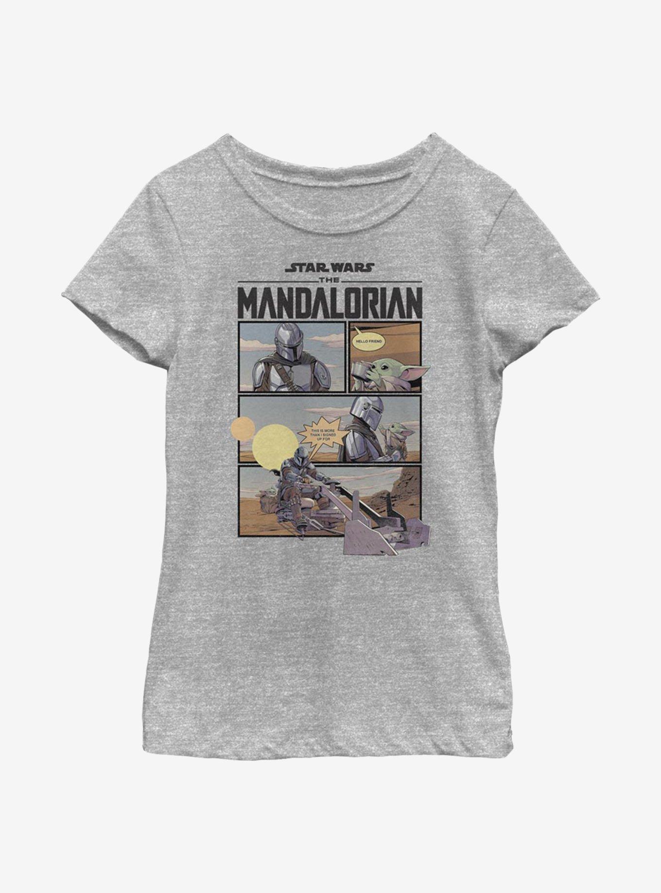 Star Wars The Mandalorian Mando Comic Youth Girls T-Shirt, , hi-res