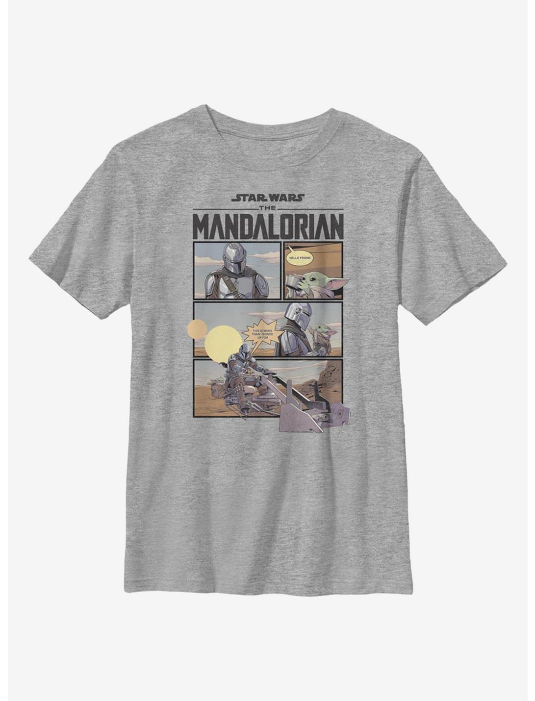 Star Wars The Mandalorian Mando Comic Youth T-Shirt, ATH HTR, hi-res
