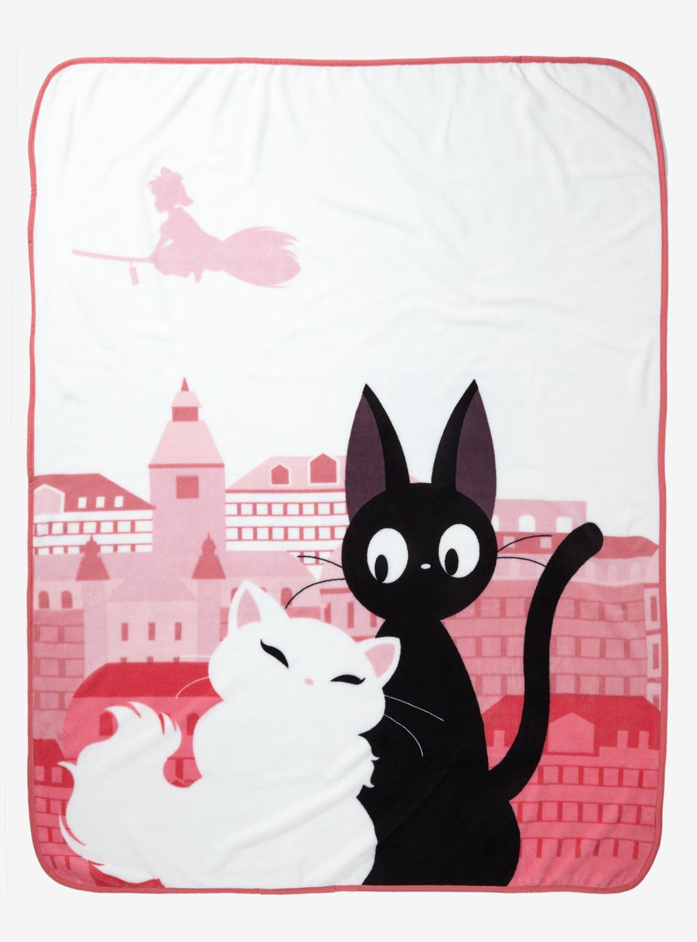 Studio Ghibli Kiki's Delivery Service Jiji & Lily Throw Blanket