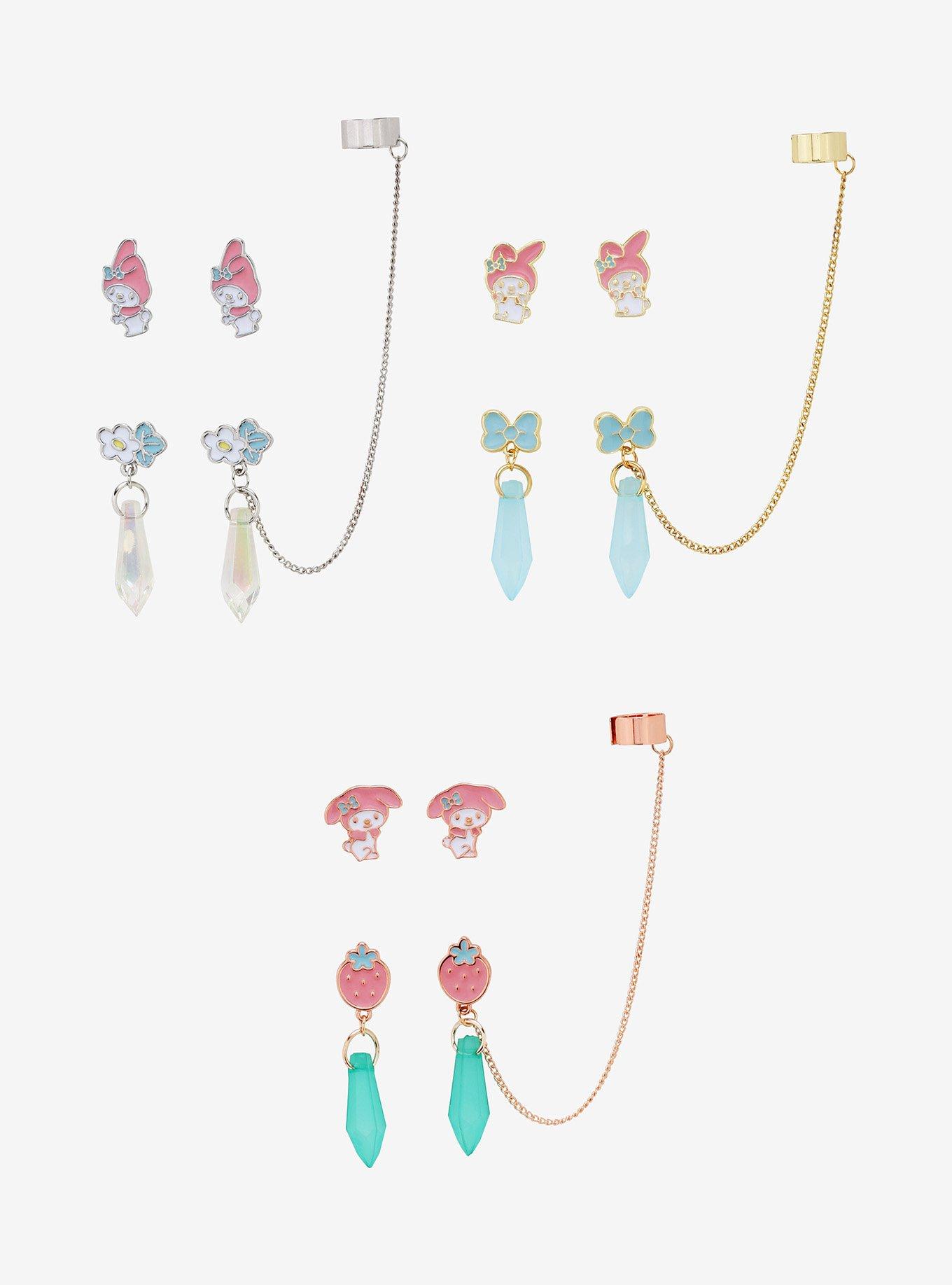 My Melody Icon Crystal Cuff Earring Set, , hi-res view 1