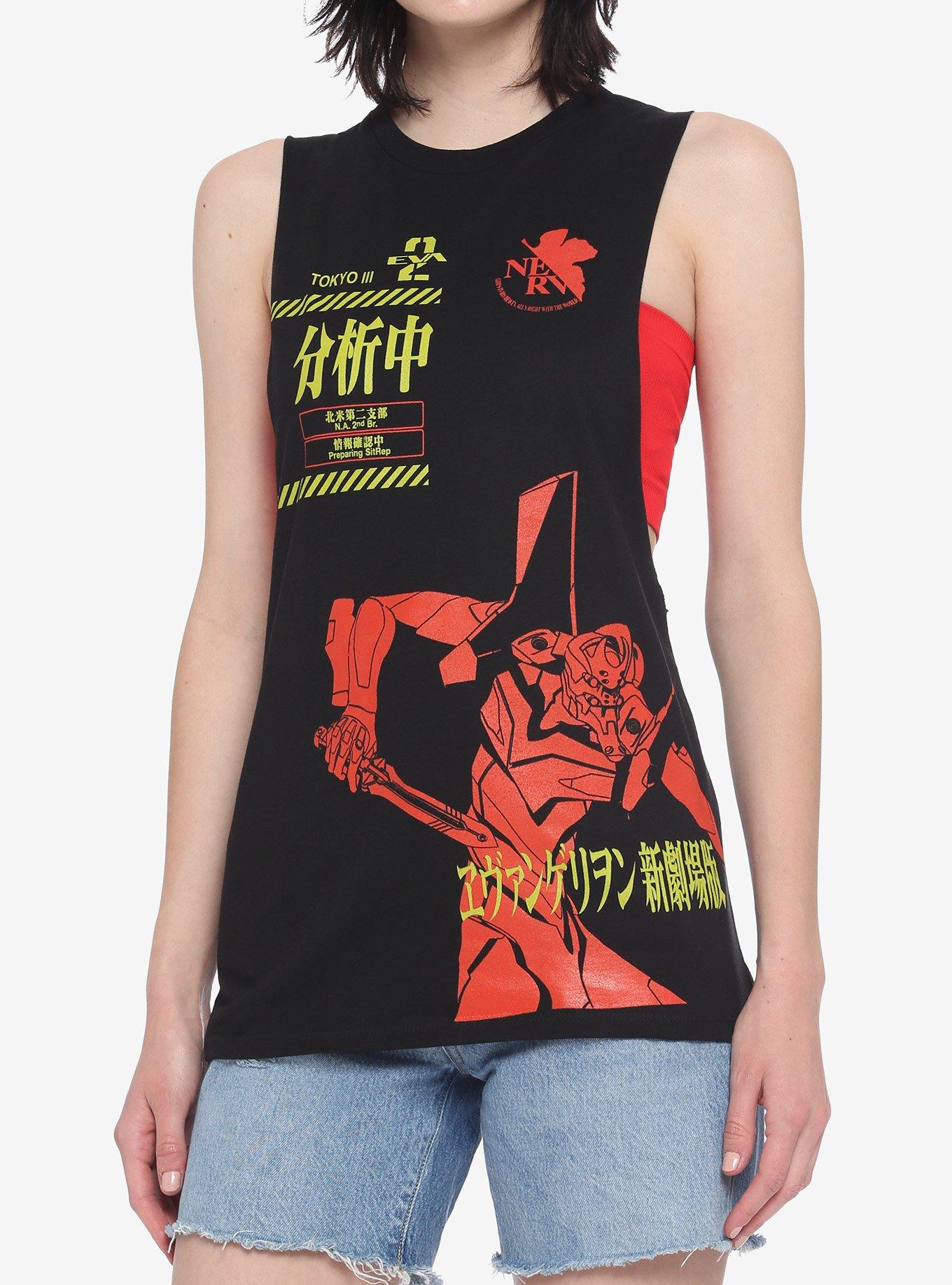 Neon Genesis Evangelion Eva Unit-02 NERV Girls Muscle Top, MULTI, hi-res