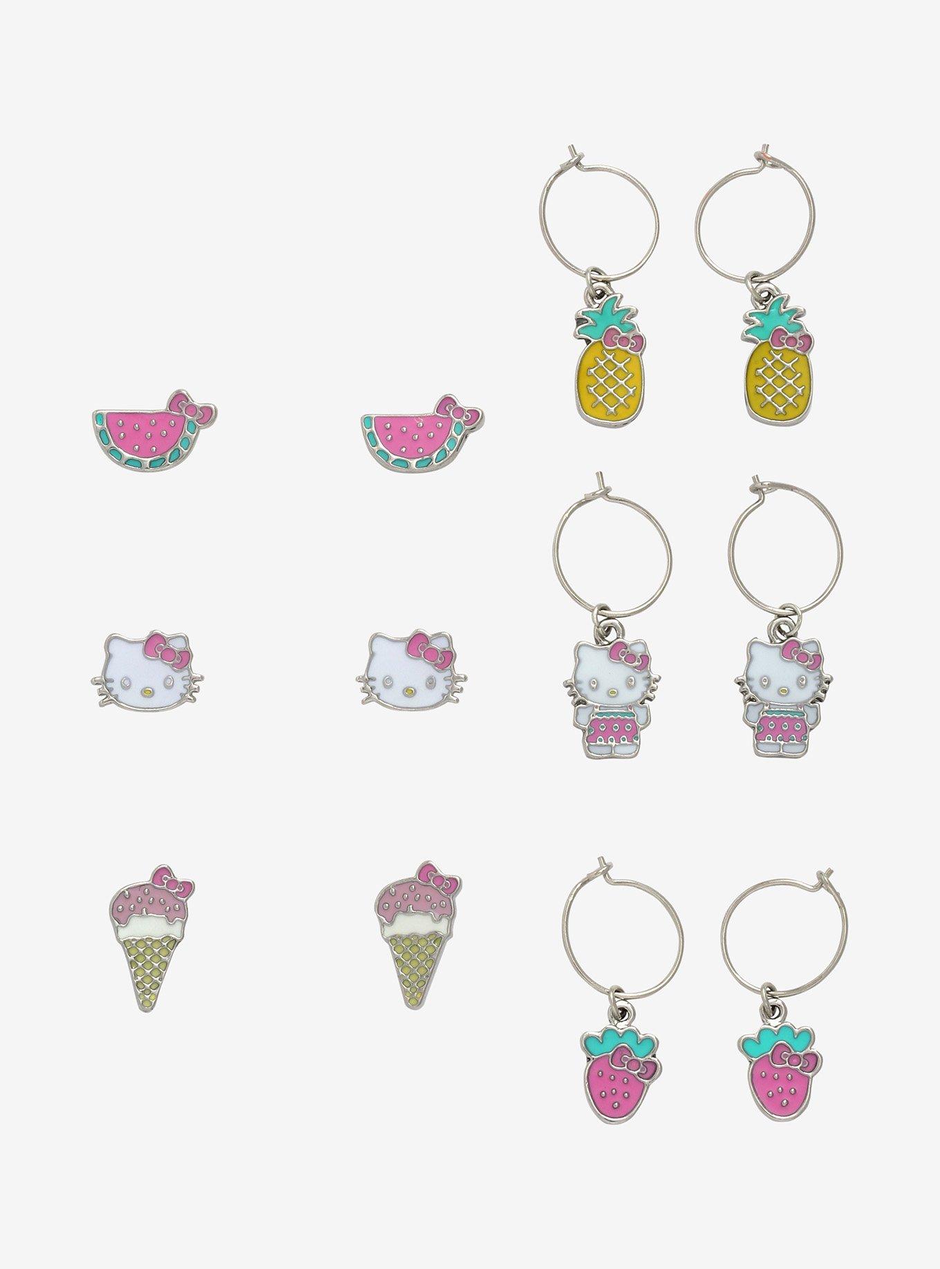 Hello Kitty Sweet Treats Stud & Hoop Earrings Set, , hi-res