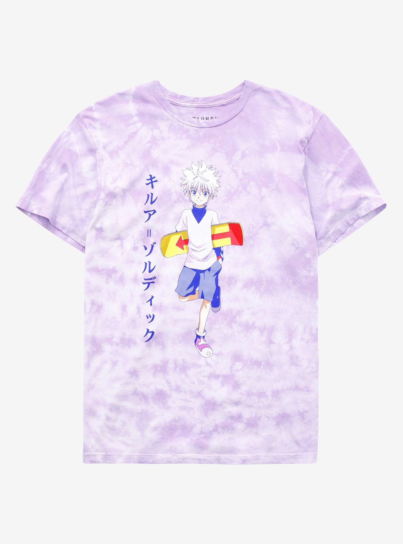 Hunter x Hunter Killua Skateboard Tie-Dye T-Shirt - BoxLunch Exclusive, LILAC, hi-res