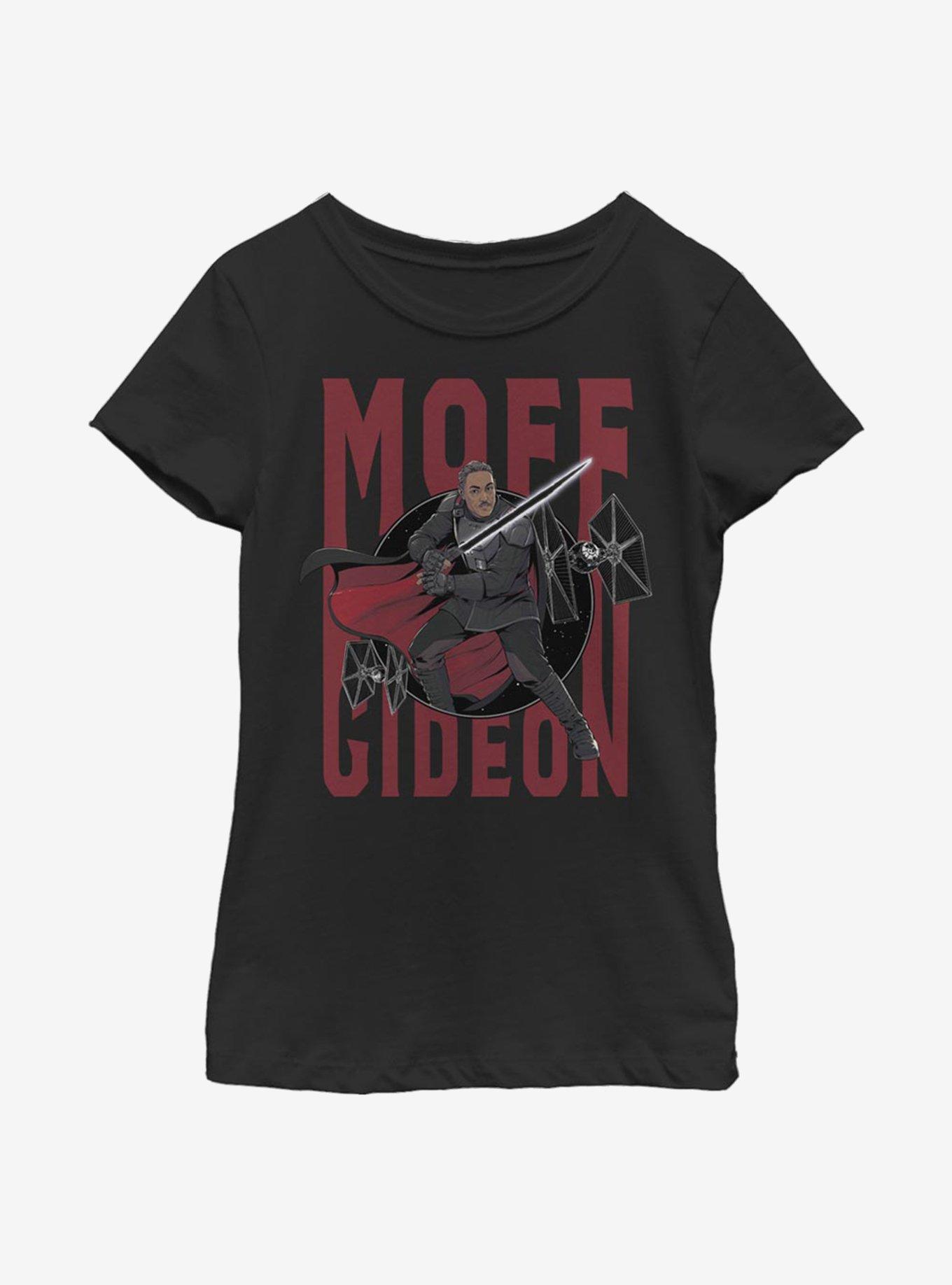 Star Wars The Mandalorian Moff Gideon Youth Girls T-Shirt, BLACK, hi-res