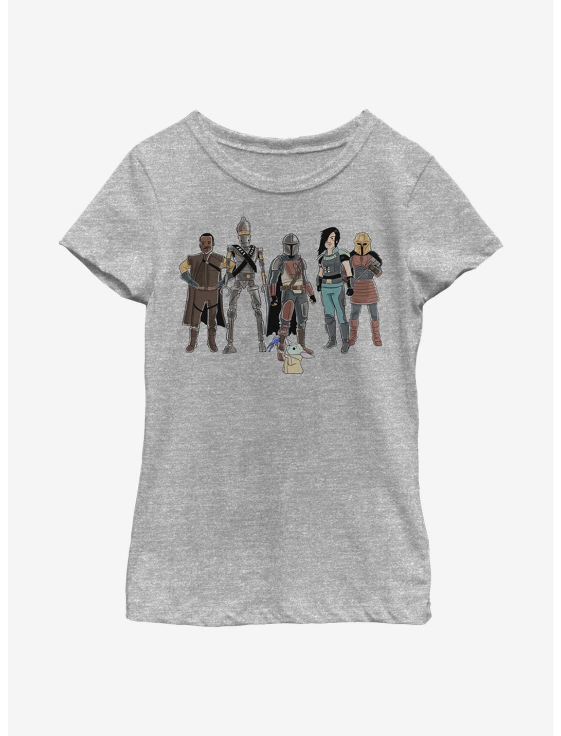Star Wars The Mandalorian The Child And Friends Youth Girls T-Shirt, ATH HTR, hi-res