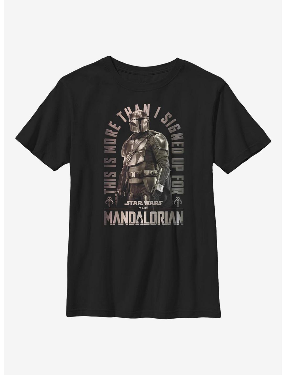Star Wars The Mandalorian Signed Up Youth T-Shirt, BLACK, hi-res