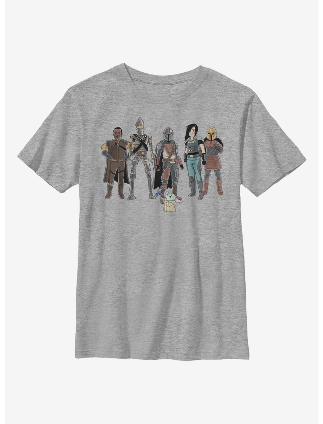 Star Wars The Mandalorian The Child And Friends Youth T-Shirt, ATH HTR, hi-res