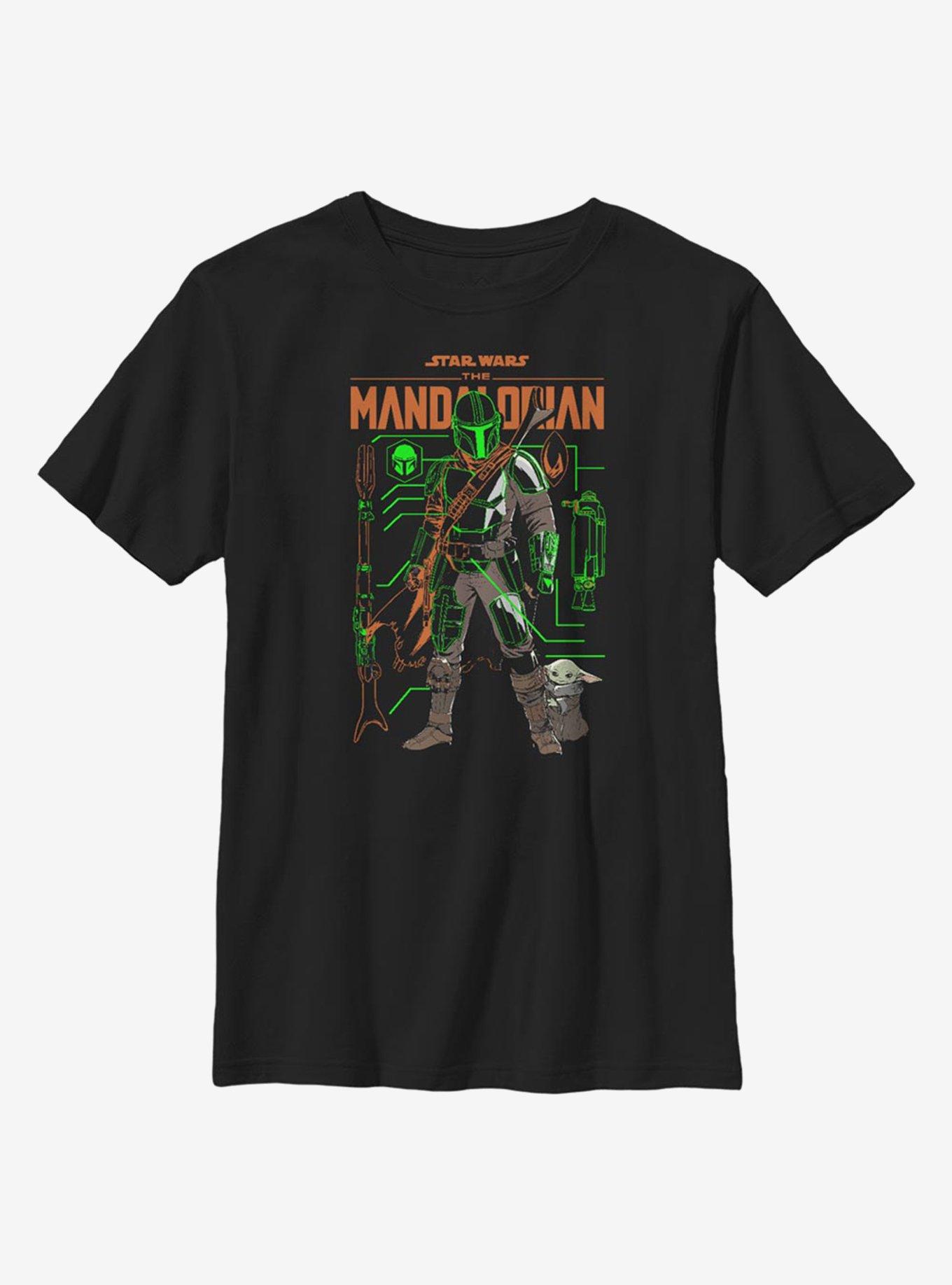 Star Wars The Mandalorian Schemed Up Youth T-Shirt, BLACK, hi-res