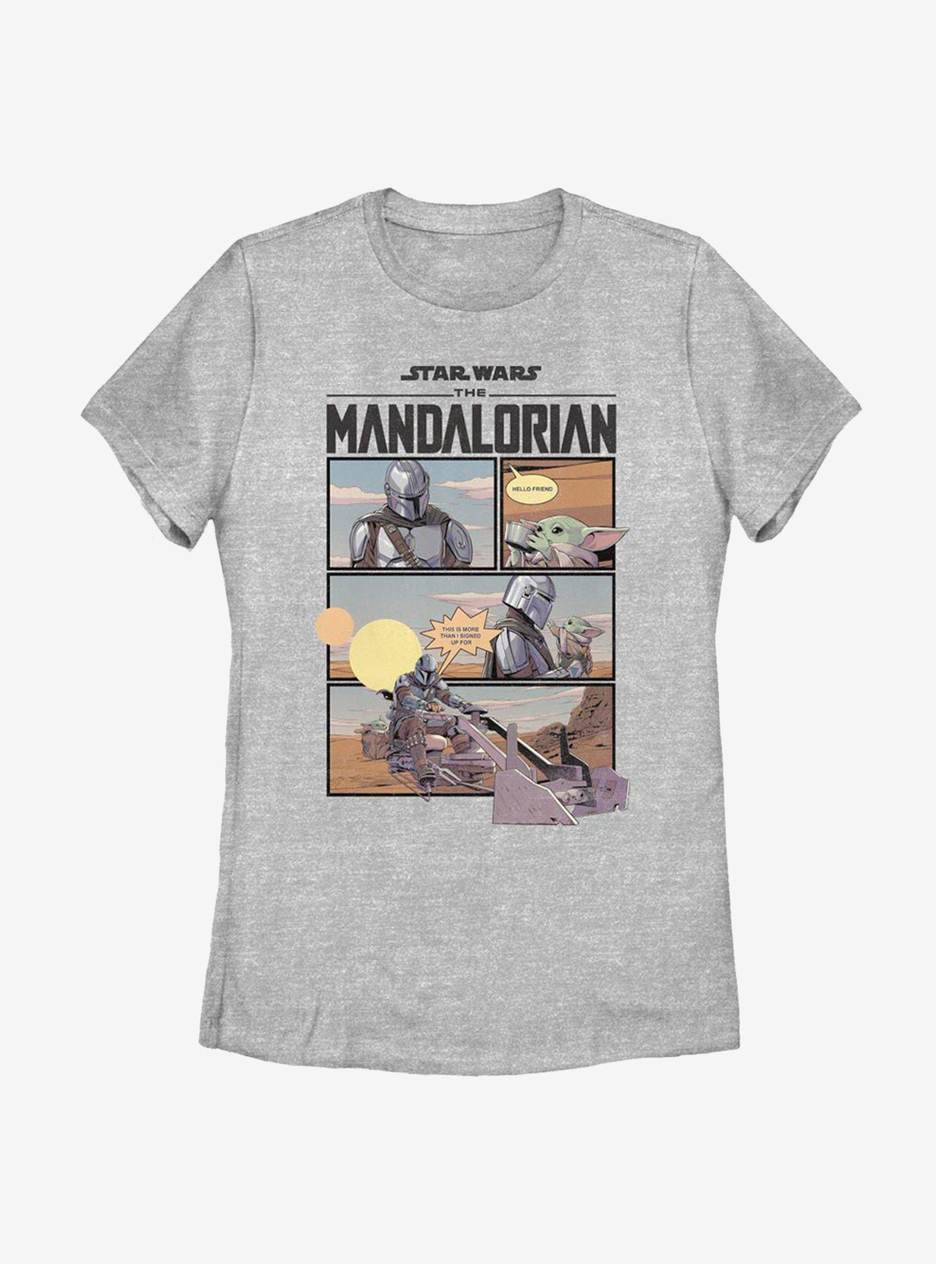 Star Wars The Mandalorian Mando Comic Womens T-Shirt, ATH HTR, hi-res