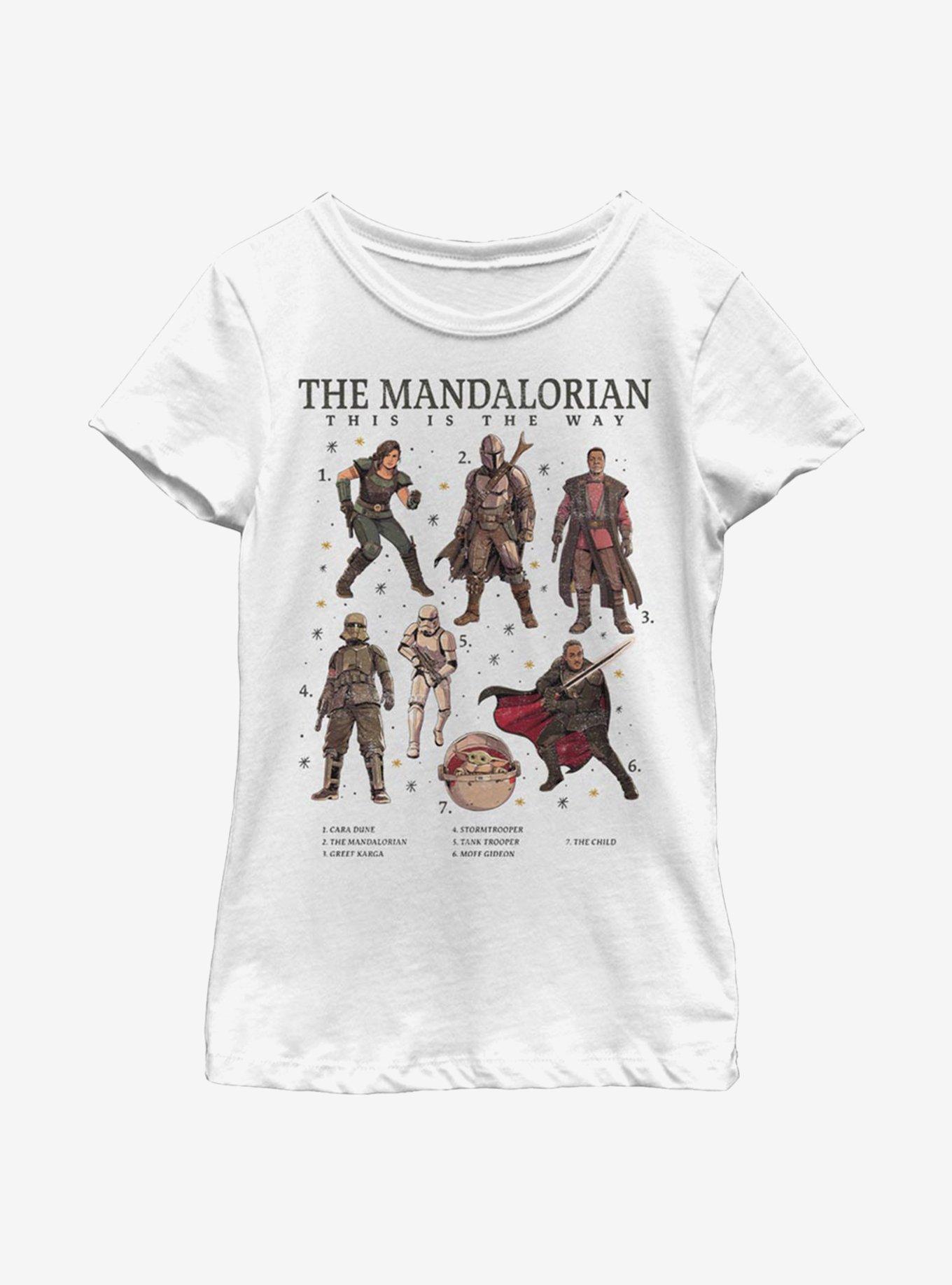 Star Wars The Mandalorian Mando Textbook Youth Girls T-Shirt, WHITE, hi-res view 1