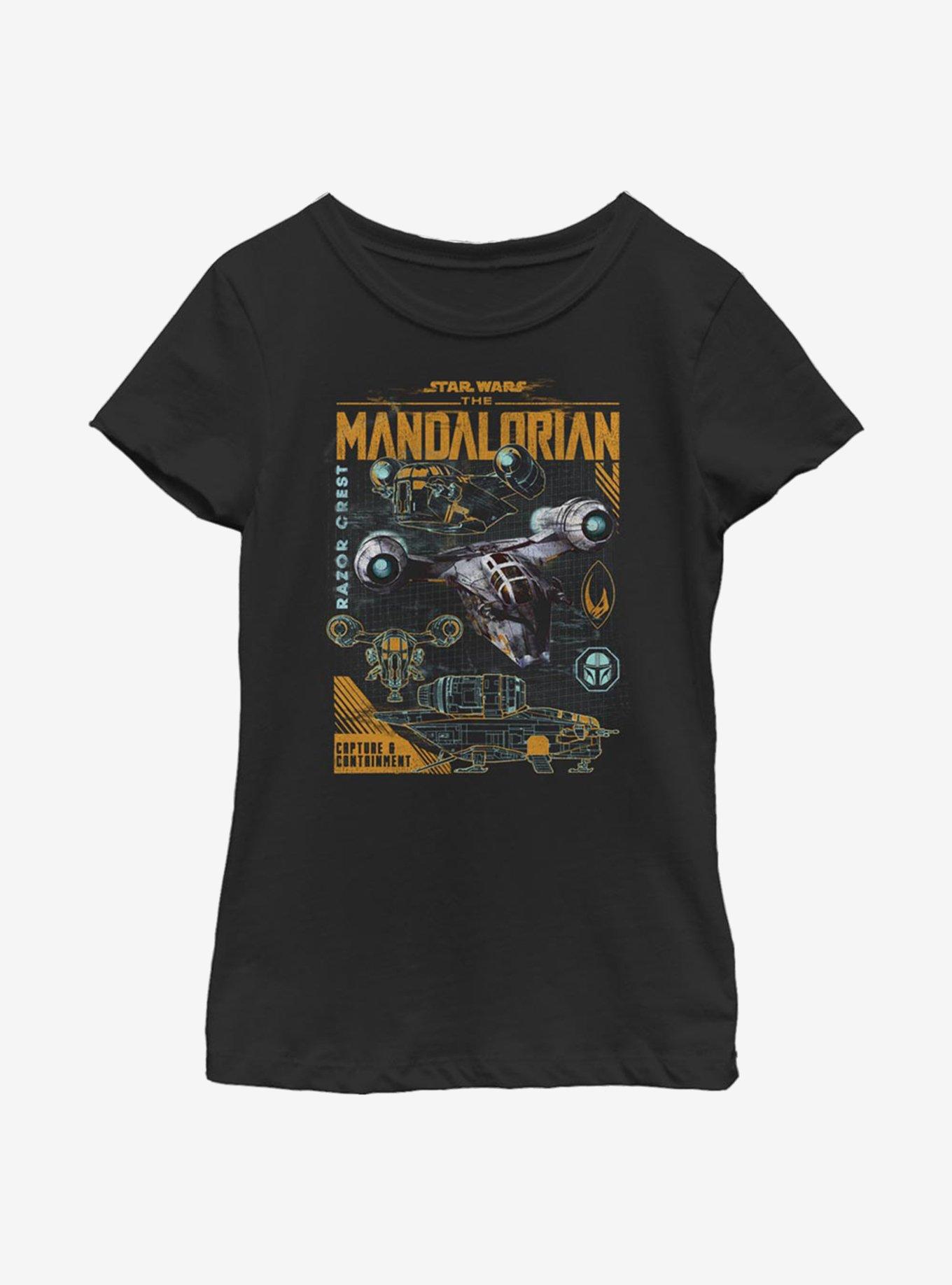 Star Wars The Mandalorian Razor Line Youth Girls T-Shirt, BLACK, hi-res