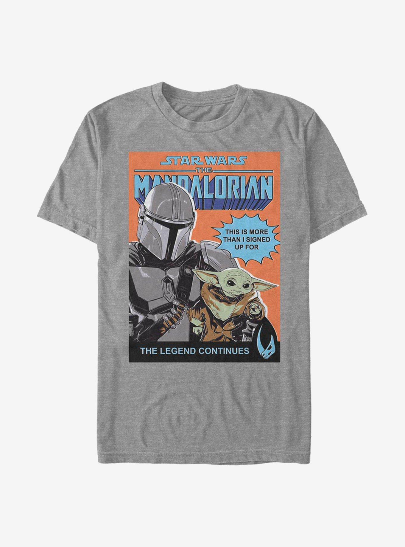 Star Wars The Mandalorian Signed Up For Poster T-Shirt, DRKGRY HTR, hi-res view 1